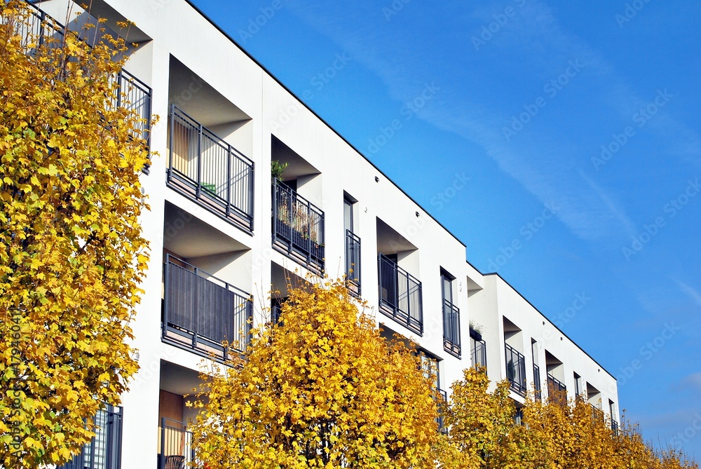 Facade of a modern apartment building