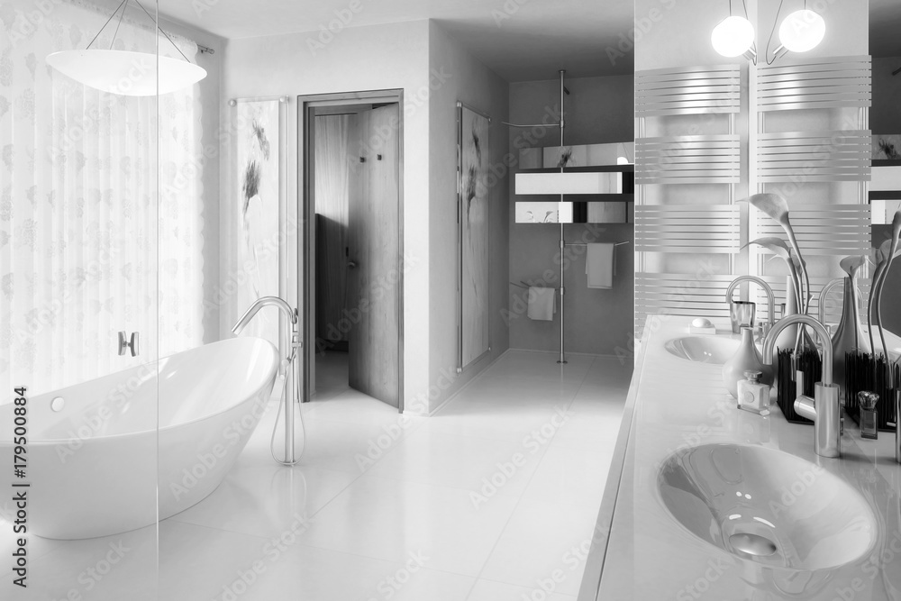 Elegantes Badezimmer (B&W)