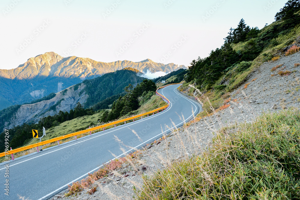 beautiful s-type meandering road in mountain

