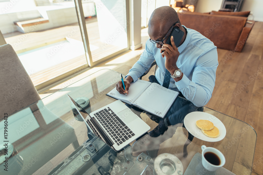 Businessman at work in office