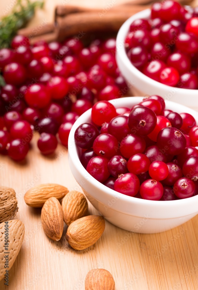 Cranberries with Nuts, Almond and Cinnamon Sticks