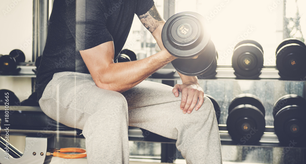 A man lifting weights