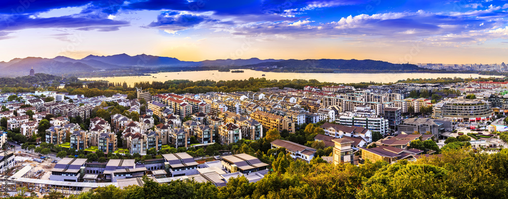 杭州城市建筑景观与天际线