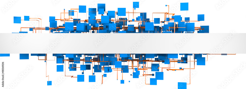 Fondo abstracto de tecnologia e internet.Información en la nube e informática.Malla o red con formas