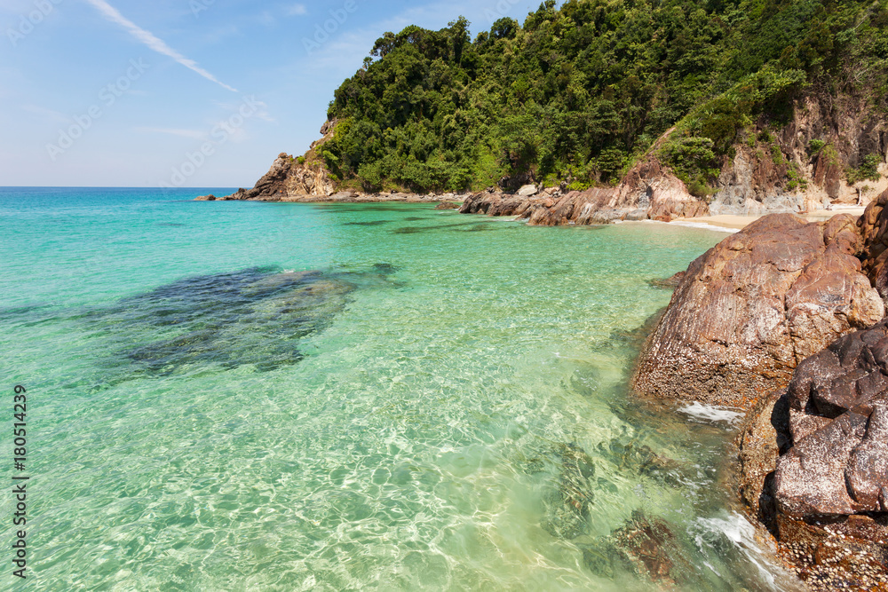 beautiful beach and tropical sea scenery in Thailand.