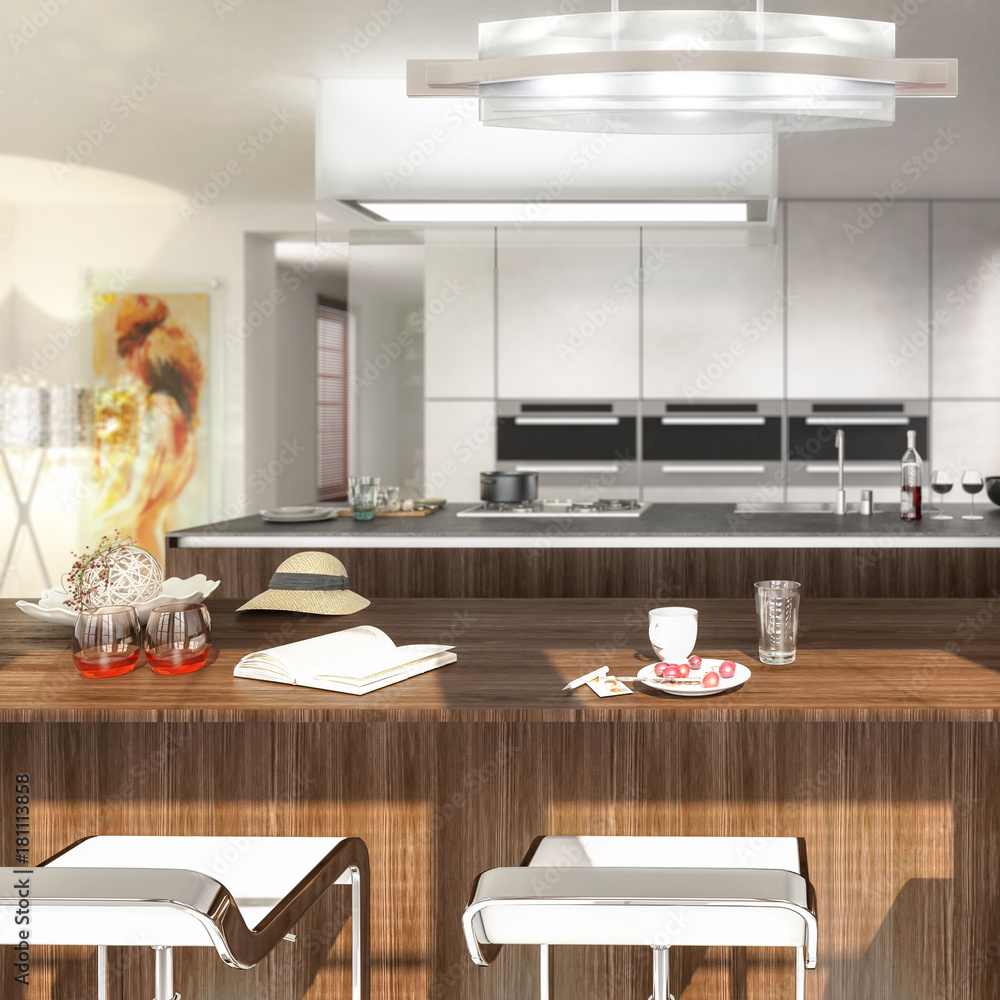 Modern Kitchen Arrangement (focus)