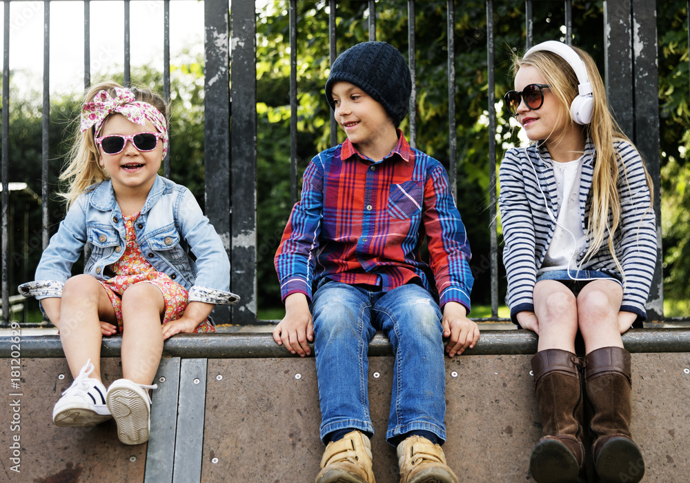 Group of Kids Fashionable Cute Adorable Concept