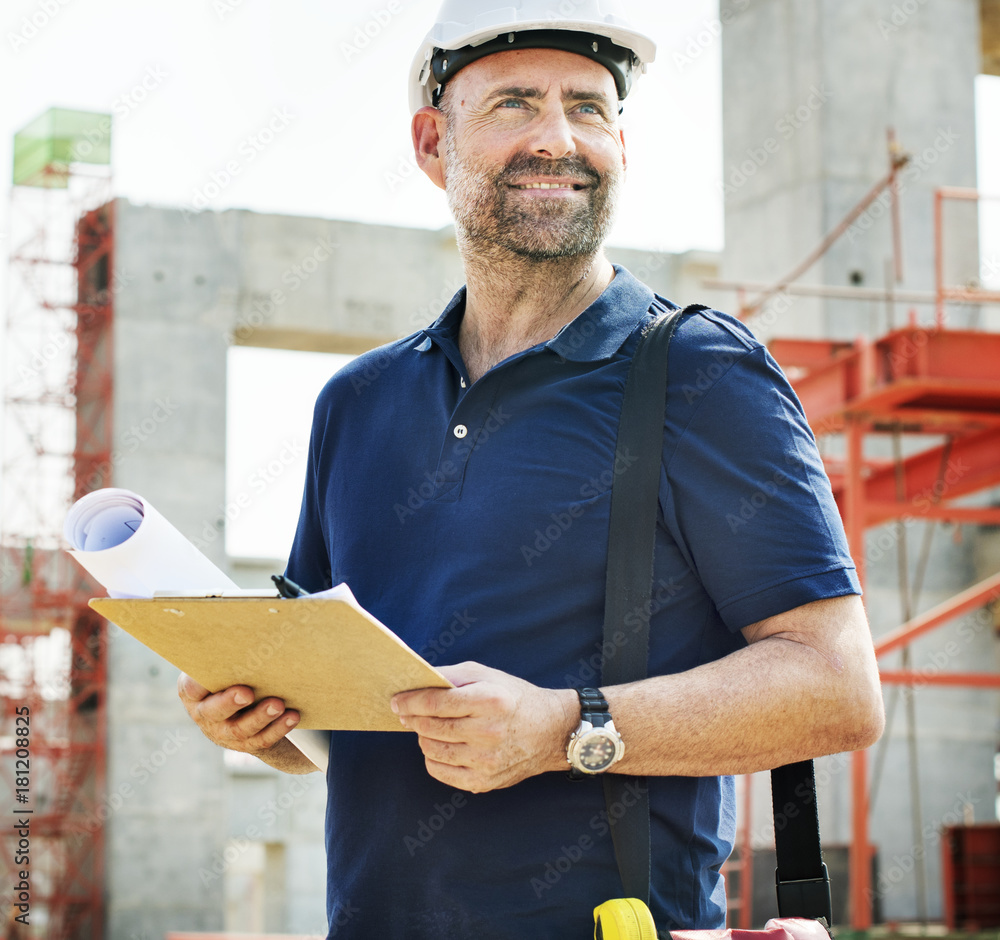 Site engineer on a construction site