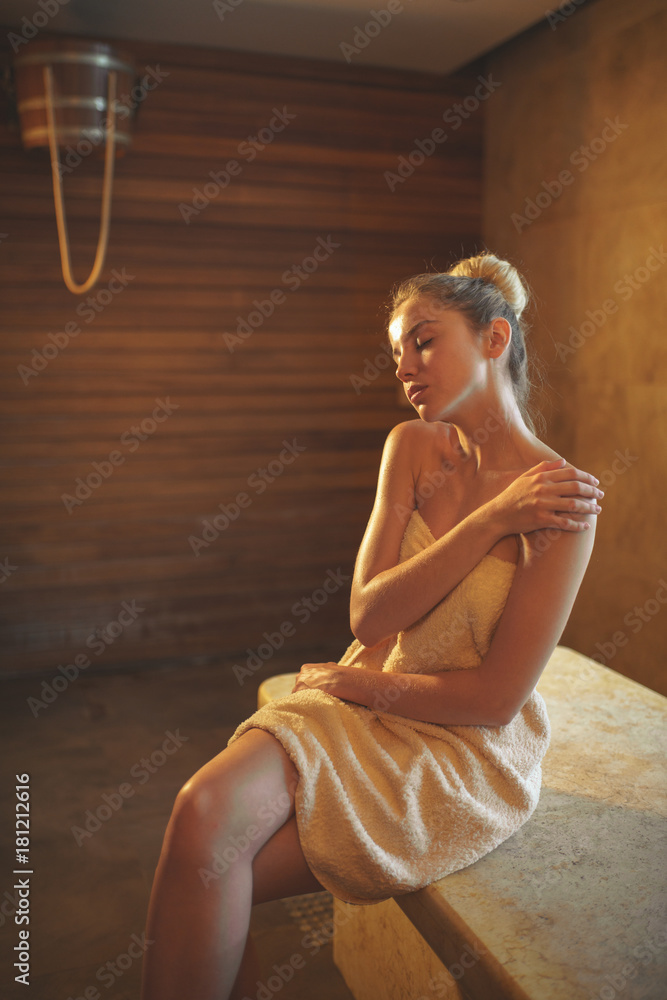 Young woman in spa