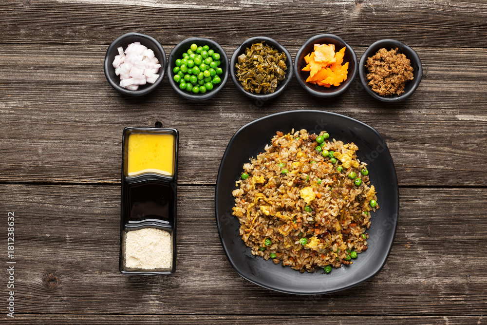 tasty japanese food on table