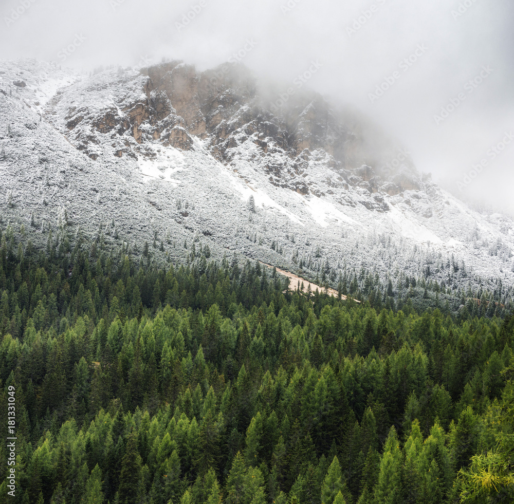 Mountain panorama in the Italy. Beautiful natural landscape in the Italy mountain