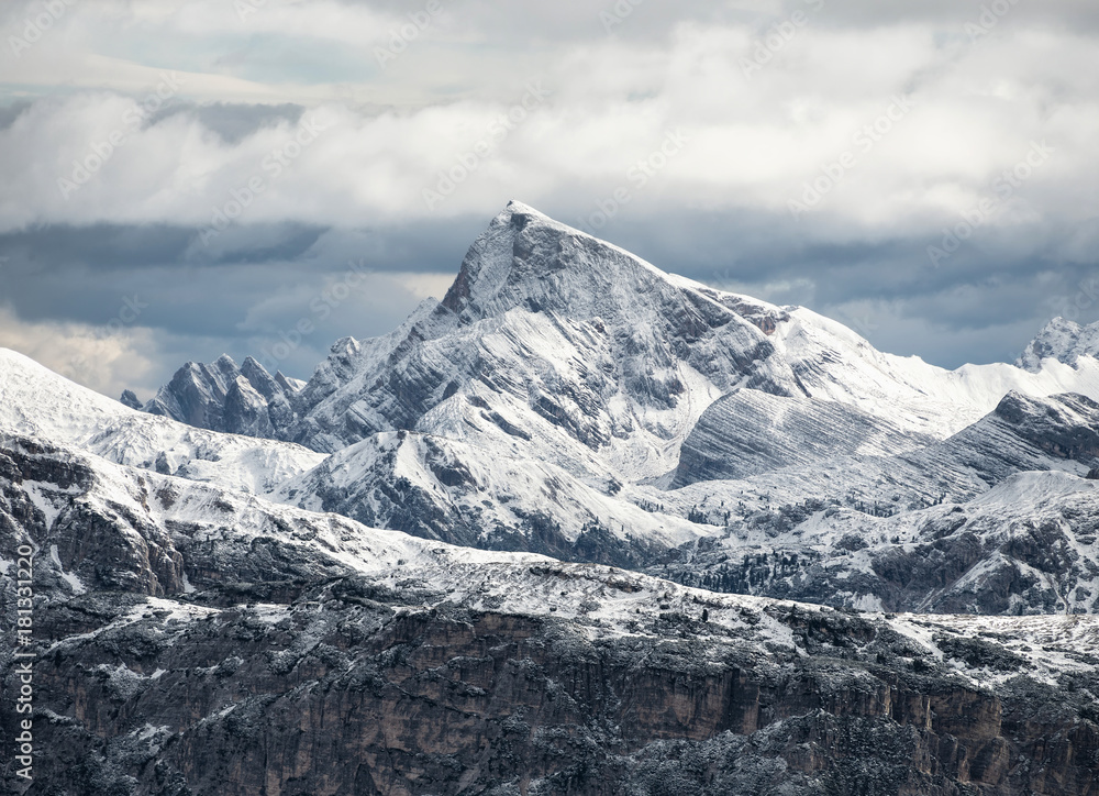 Mountain panorama in the Italy. Beautiful natural landscape in the Italy mountain