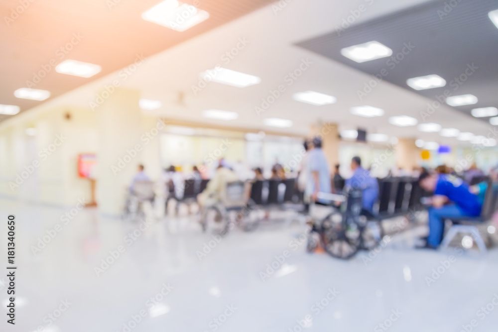 blur image background  of waiting area in hospital or clinic