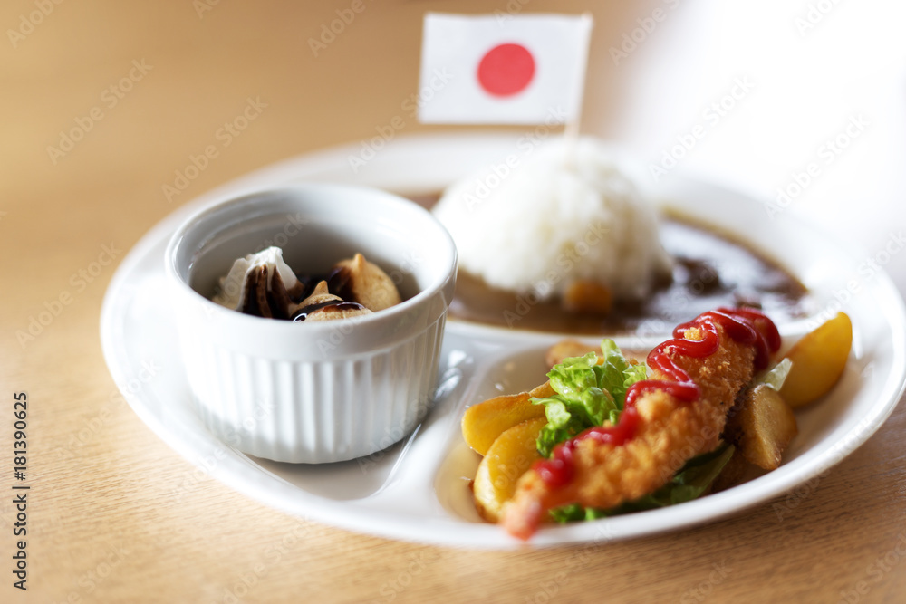 tasty japanese food on table