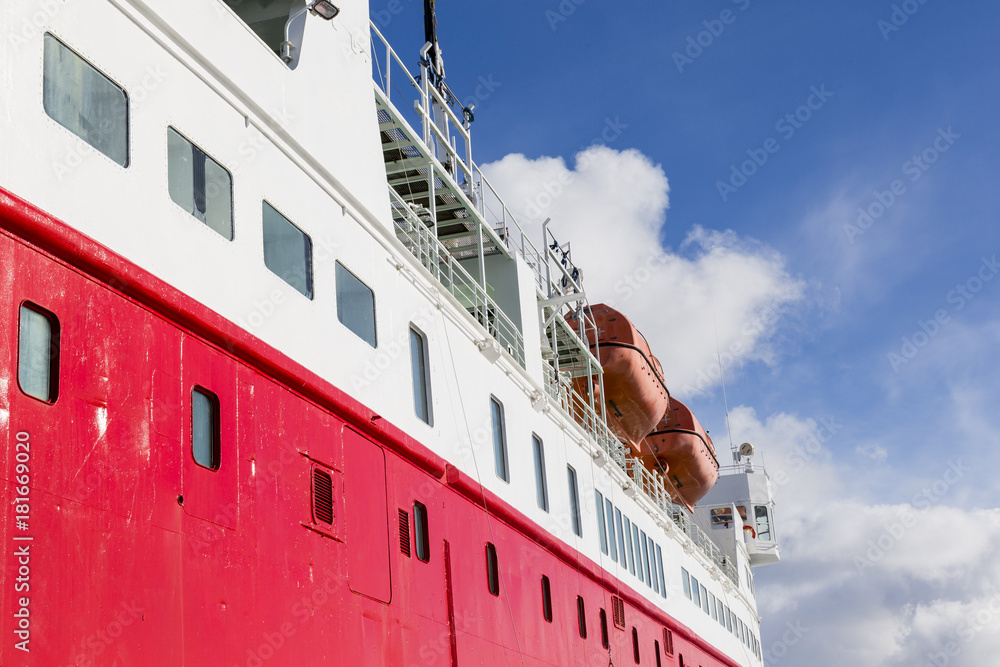 Expedition with a ship in the Arctic of Svalbard, Norway