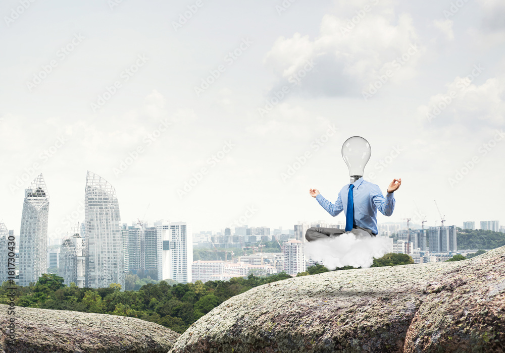 Businessman relaxing and waiting for inspiration