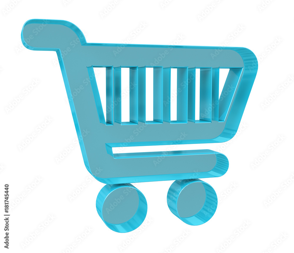 Digital shopping icons isolated 3D rendering