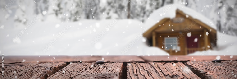 Composite image of snow falling