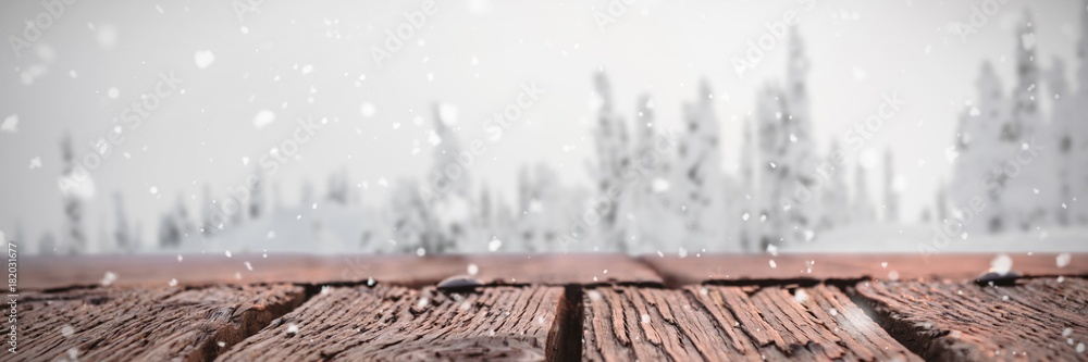 Composite image of snow falling