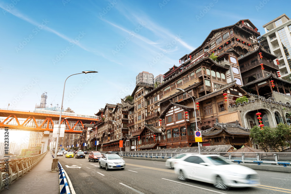 China Chongqing traditional houses on stilts