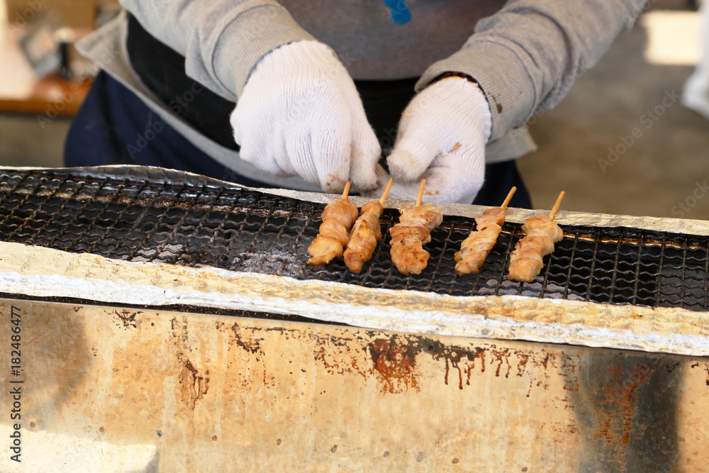 お祭りの焼き鳥