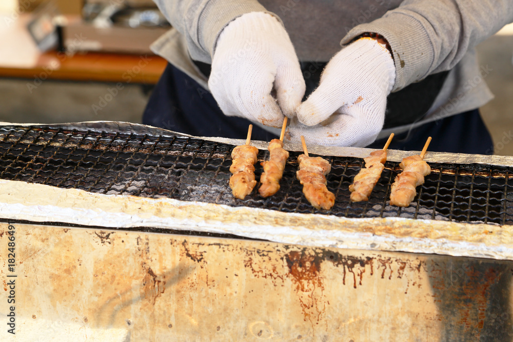 お祭りの焼き鳥