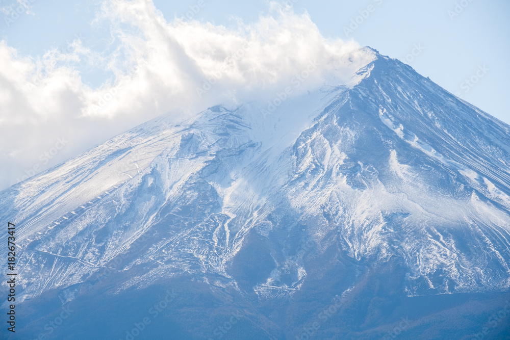 日本富士山景观，复古色彩的川口湖