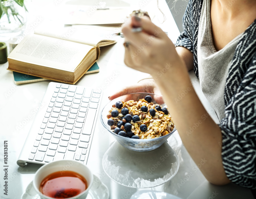 Morning Eating Breakfast Keyboard Book Concept