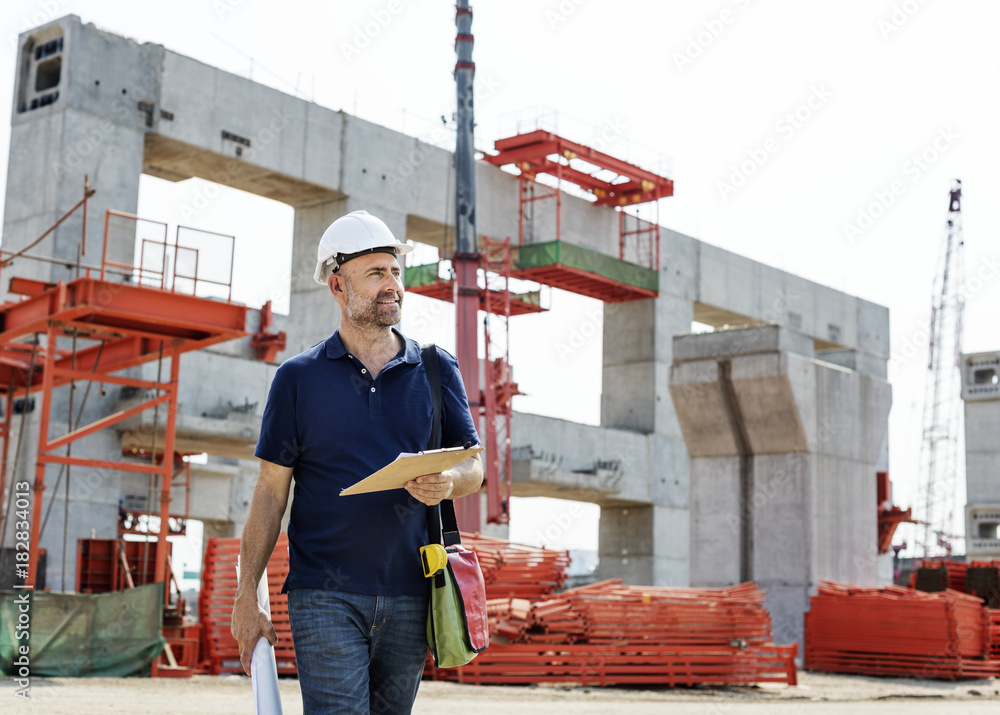 Site engineer on a construction site