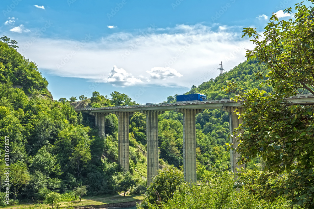 Road bridge in the mountains