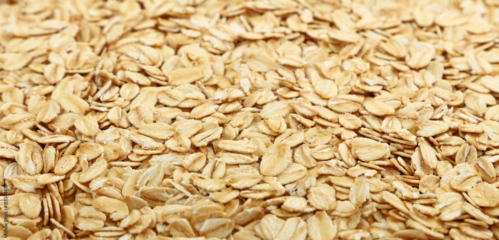 Porridge oat grits close up background