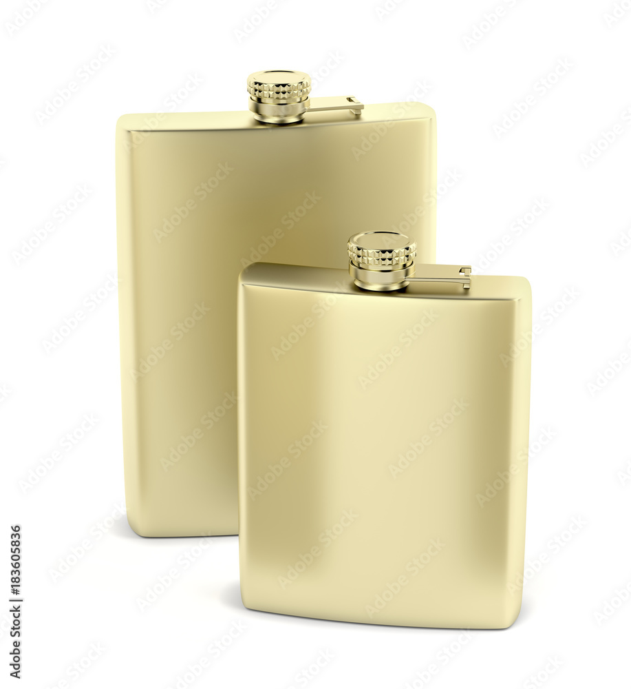 Golden hip flasks