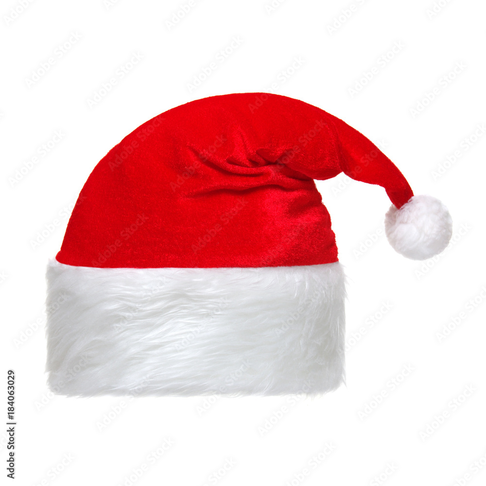 Santa Claus red hat isolated on white