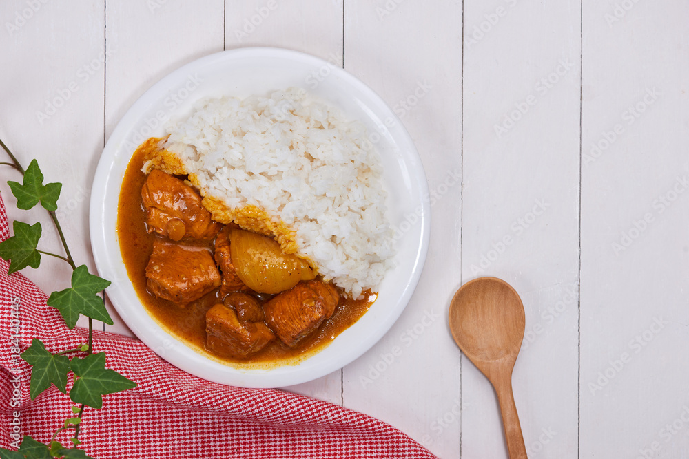 Delicious and spicy Chicken curry roast from Indian cuisine.