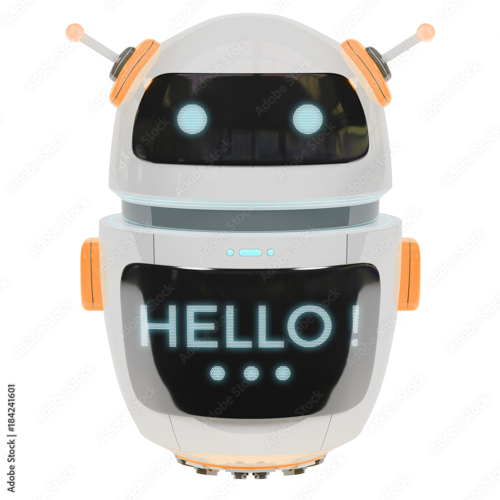 Futuristic digital chatbot 3D rendering