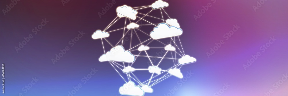 Composite image of abstract image of cloud computing symbol