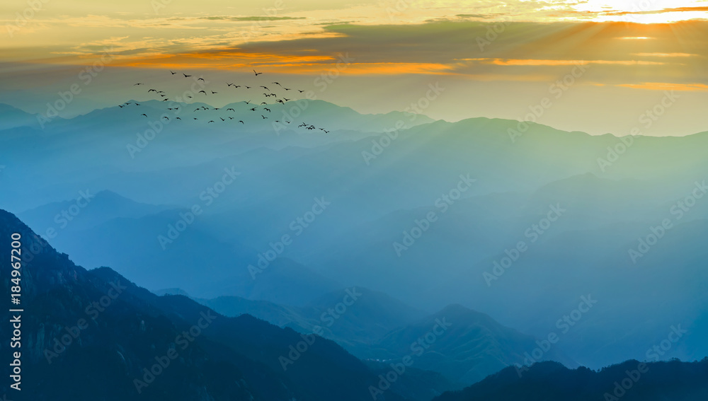 中国黄山风景秀丽