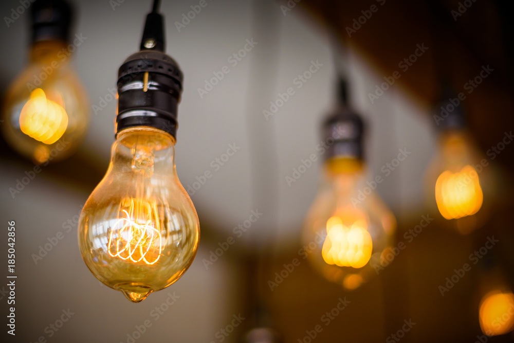 Bulb Lighting Decor with bokeh background