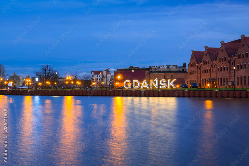 Old town of Gdansk at Motlawa river, Poland