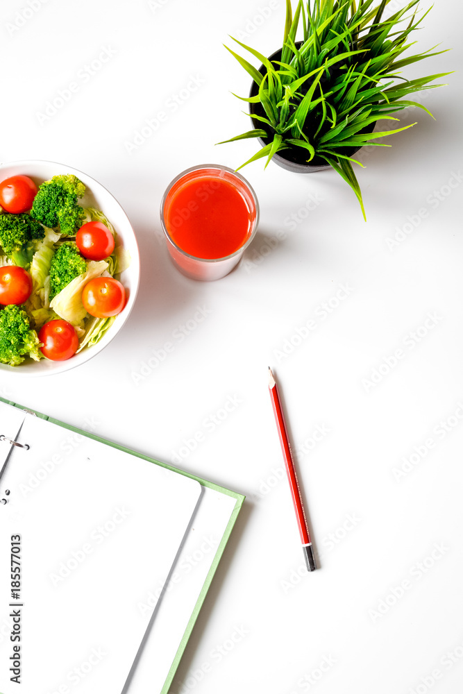 概念饮食，蔬菜减肥计划俯视模型