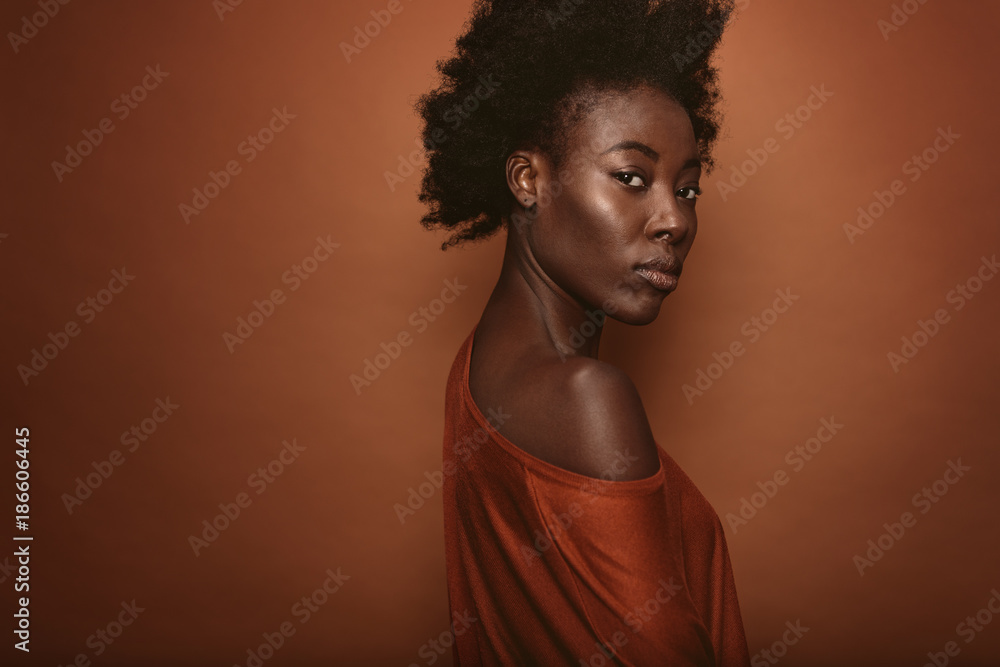 Young woman with afro hairstyle