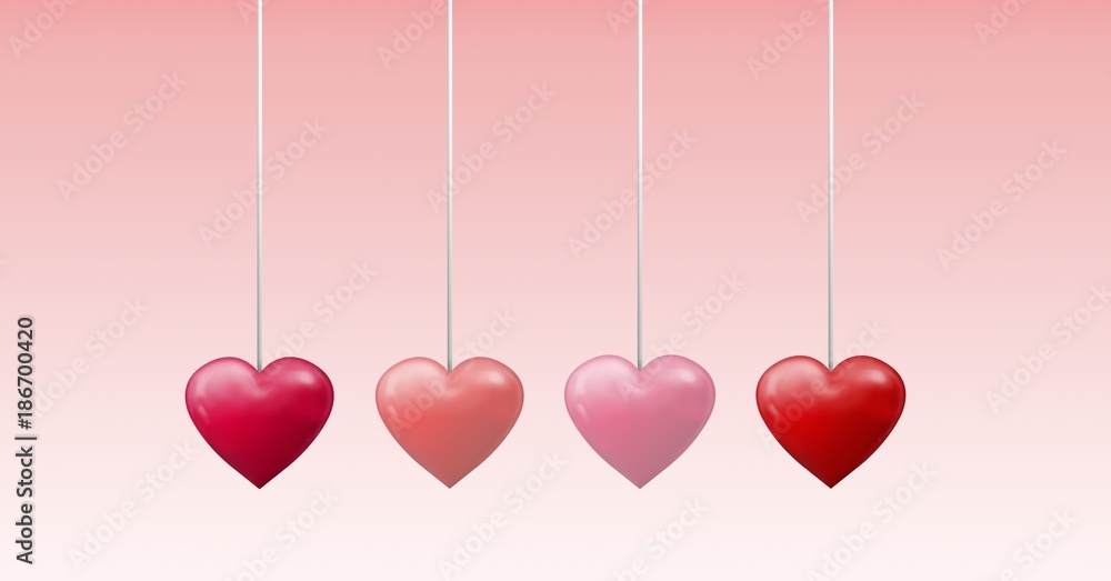 Valentines day design with hearts