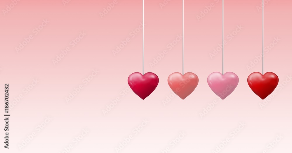 Valentines day design with hearts