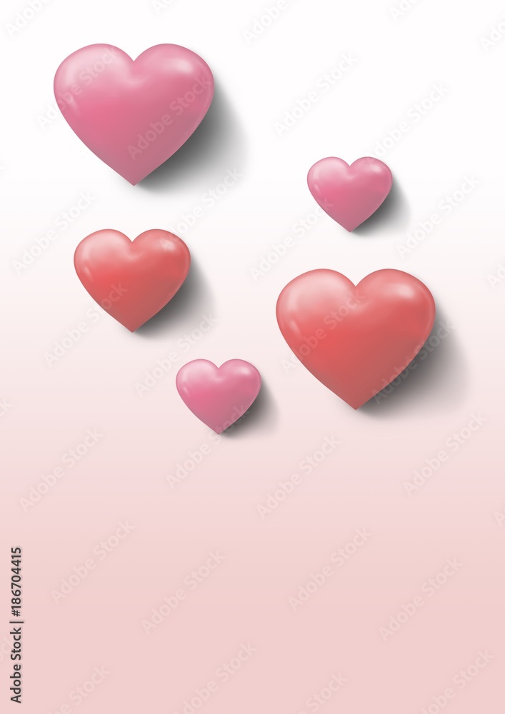 Valentines day design with hearts