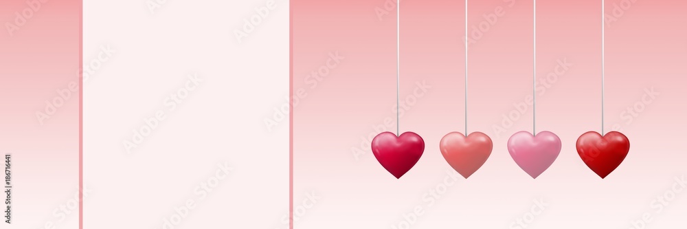 Valentines day design with hearts