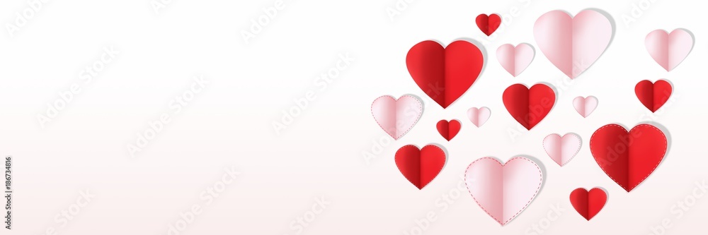 Valentines day design with hearts