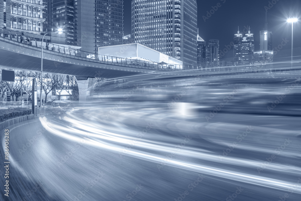 上海建筑景观与城市道路夜景