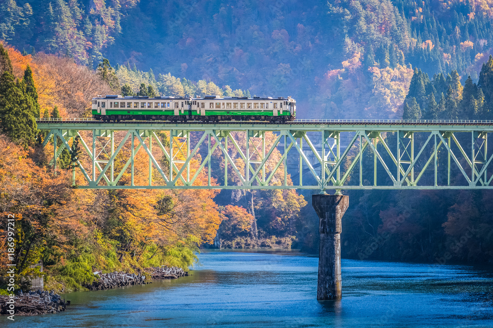 秋日福岛三岛町田见线