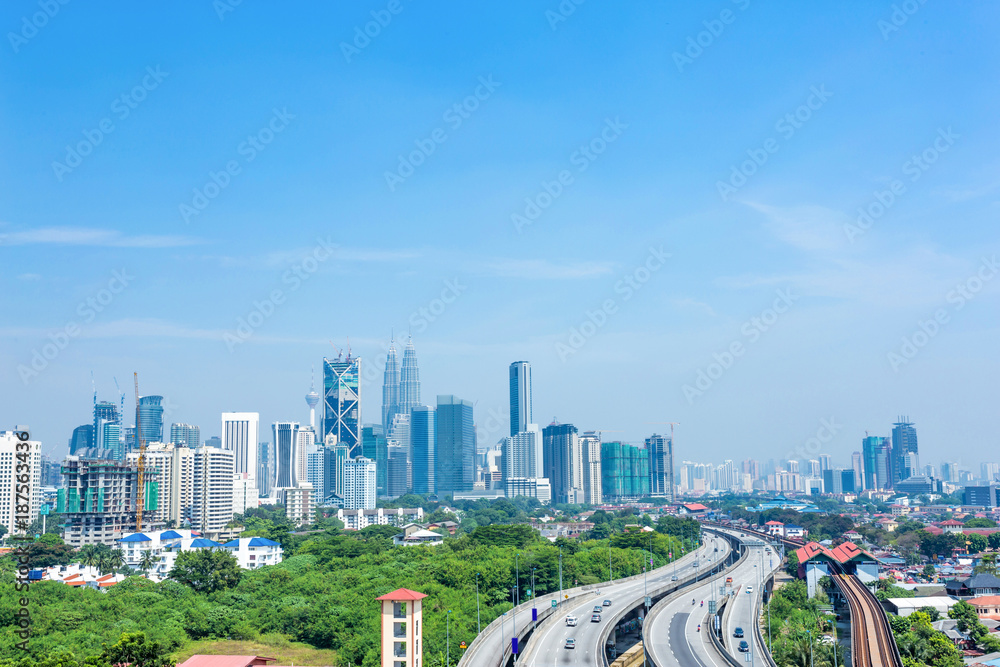 elevated road in midtown of modern city