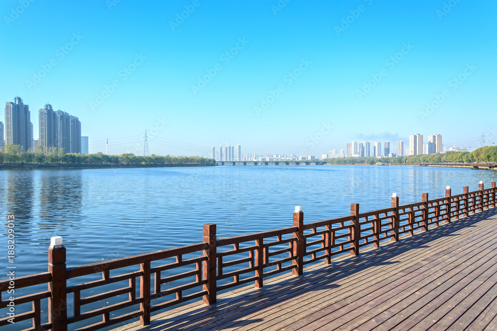 Park in early spring. Located in Shenshuiwan Park, Shenyang, Liaoning, China.